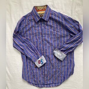 Robert Graham Jacquard Sailing Flip Cuff Men XL Long Sleeve Button Up Shirt